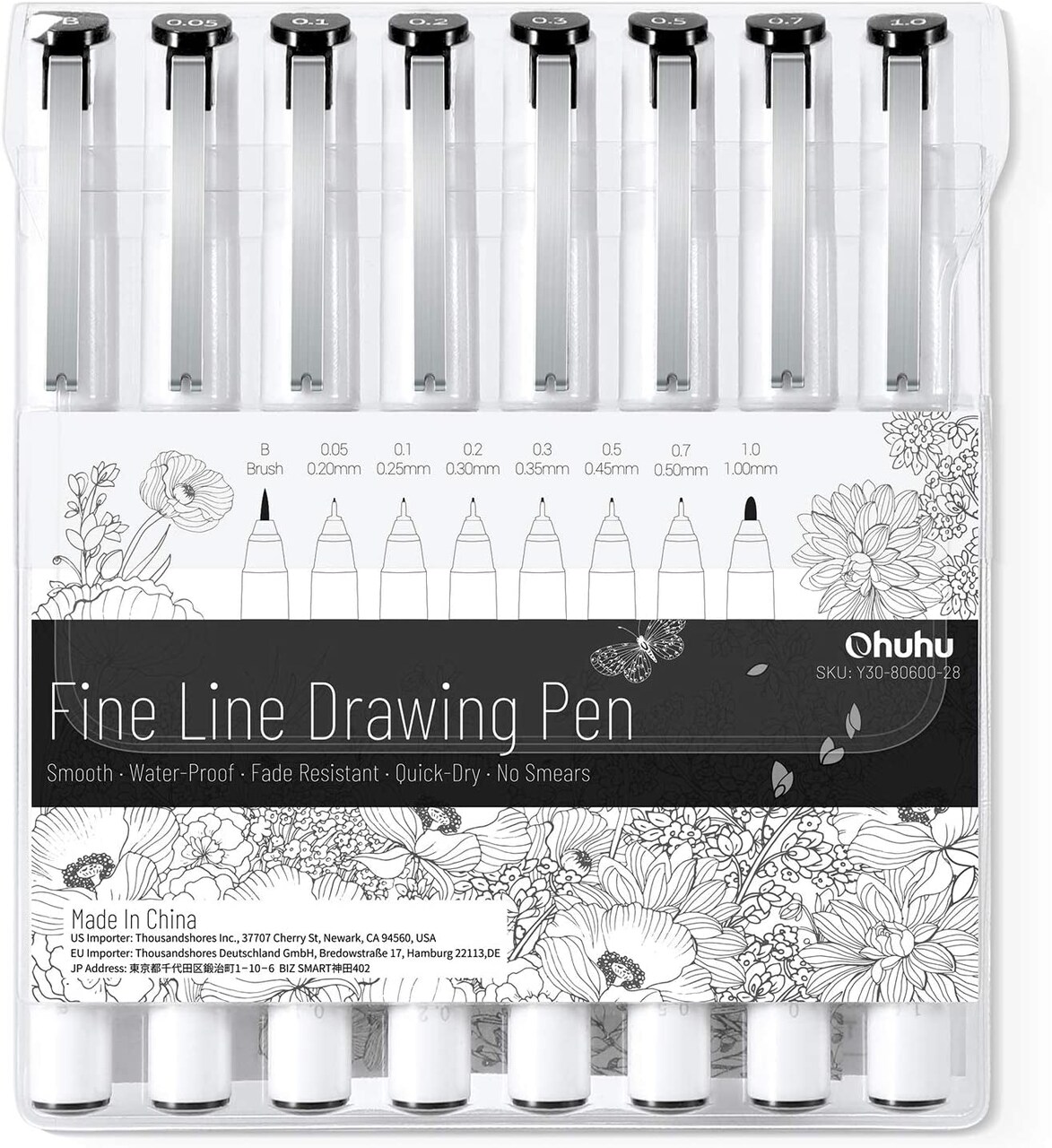 Micro Pen Fineliner Drawing Pens: 8 Sizes Fineliner Pens Pigment Black Ink  Assorted Point Sizes Waterproof for Writing Drawing Journaling Sketching  Anime Manga Watercolor for Artists Beginners